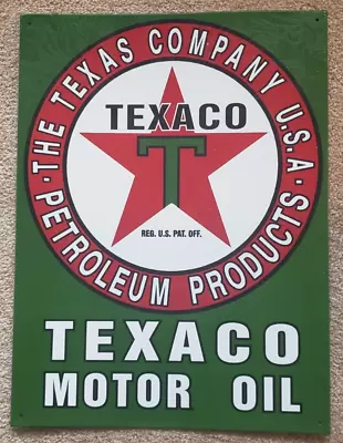 Texaco Motor Oil Petroleum Products Metal Tin Sign 12 X 16 • $14