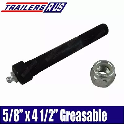 Greasable Shackle Bolt Pin 5/8  X 4 1/2  & Nylok Nut Suit Trailer Springs • $7.95