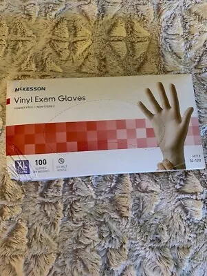 McKesson- XL 100 Vinyl Exam Gloves 14-120- White... • $12.99