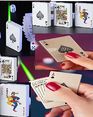 £8.99 • Buy ✅Gas Lighter Playing Cards + Light✅green Gas Lighter✅butane Gas✅ Christmas Gift✅
