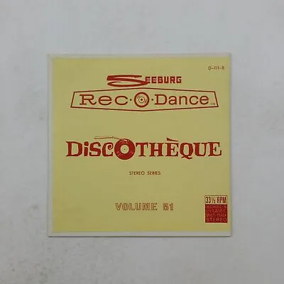 SEEBURG REC O DANCE Vol 51 D111 7  45rpm Vinyl VG++ Cover VG+nr++ W/Jukebox Info • $14.99