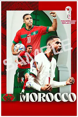 $9.95 • Buy Qatar 2022 World Cup Morocco Soccer Team Poster  12x18 Inches