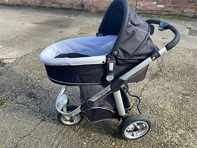 ICandy Apple 1 Carrycot & Pushchair. Black/Sliver. Used Condition. • £85
