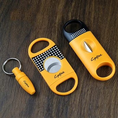 $10.99 • Buy 3 Cigar Set Portable Cutter V-Cut Sharp Stainless Steel Blade Cigars Knife