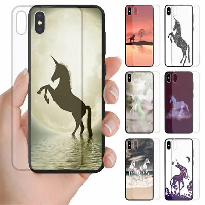 For OPPO Series - Unicorn Print Tempered Glass Back Case Mobile Phone Cover #1 • $14.98