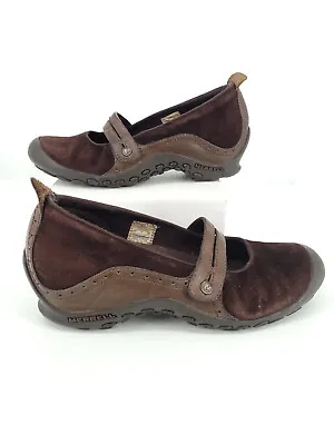 Merrell Plaza Bandeau Chocolate Women’s Size 8.5 Mary Jane Wedge Shoes Brown • $9.99