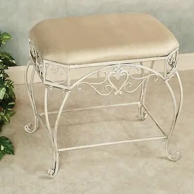 Aldabella Traditional Upholstered Vanity Bench Creamy Gold • $185