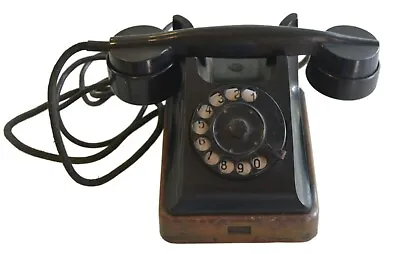 1960s Vintage Soviet Black Military KGB Phone Telephone Bakelite Rotary Dial • $90