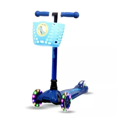 I-GLIDE 3 Wheel Kids V3 Kick Scooter Blue/Blue With Basket - FREE SHIPPING • $154.90