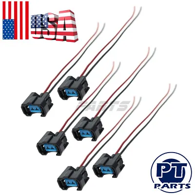 Set Of 6 Fuel Injector Connector Pigtail Plug For Acura Honda Pilot 3.5 [HONF-6] • $10.99