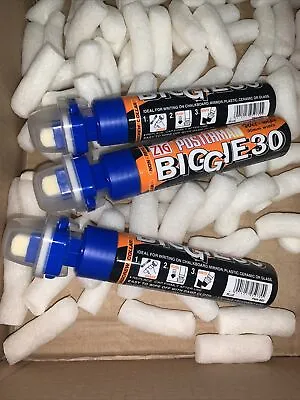 3 Zig Posterman Wet Wipe Biggie - Water-Based - 30mm Tip Marker Pen Blue • £25