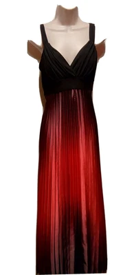 £9.99 • Buy Betsy & Adam Ladies Red Pleated Dress Size 12 - Occasion Prom Cruise Party 🥳 