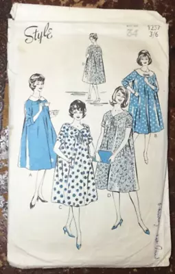 Vintage Sewing Pattern Style 1257 For Ladies Maternity Dress 34” Bust • £2