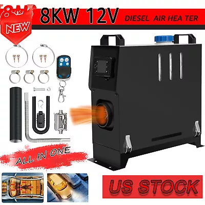 New All In One 12V 8KW Diesel Air Heater Car Parking For Car Boat Lorry US • $85.99