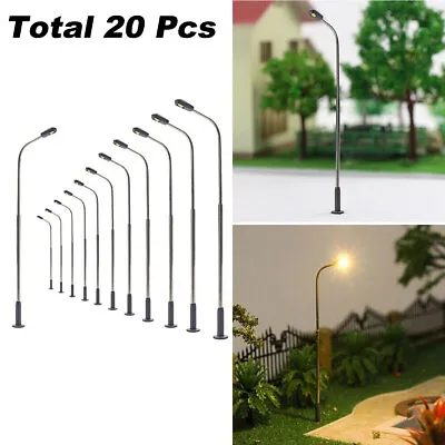 20x Mini Scale Street Bracket Light Model 1:75 Wall Lamp Posts LED Building Kits • $16.59