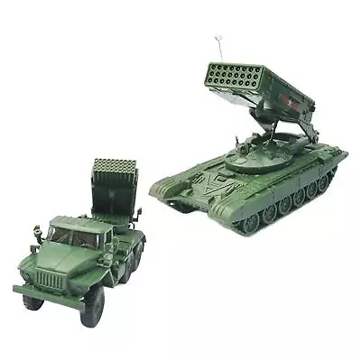 2x Vehicle Toys Tank Model Showcase 4D Tank Puzzle Toys Playset 1/72 Tank Toy • £11.39