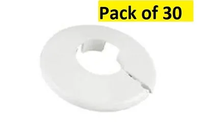 30 Of RADIATOR 15mm PIPE RINGS ROSE COLLARS COVERS TIDY WHITE • £14.90