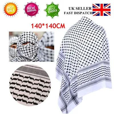 Shemagh Keffiyeh Scarf Arab Palestine Mens Women Palestinian Head Neck Wrap Gift • £6.83