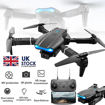 Drone X Pro WIFI FPV 4K HD Dual Camera Foldable RC Quadcopter Gifts • £18.99