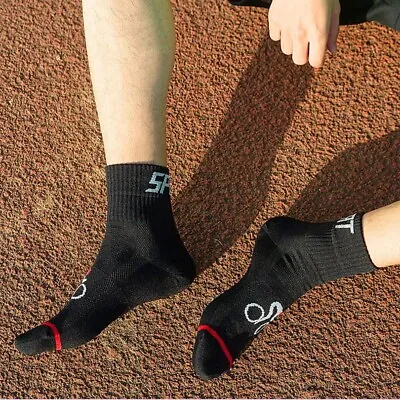 Pro Men Women Road Cycling Riding Bicycle Bike Sports Ankle Socks MTB BMX Black • $6.49