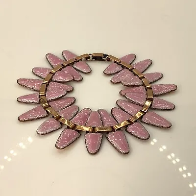 Vtg Matisse Pink Enamel Nefertiti Bracelet Copper • $45
