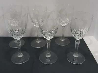 Set Of 6 Vintage Crystal Wine/Goblet 7in Glasses  • $24.97