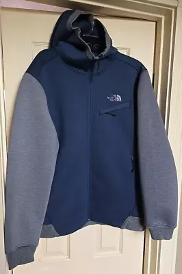 The North Face Men's FULL Zip HOODED Jacket BLUE/GRAY (Size LARGE) PRE-OWNED • $22.81