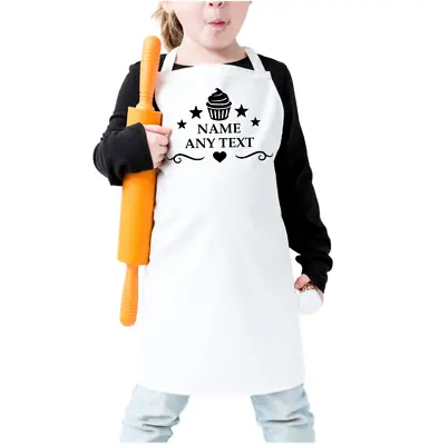 Children Cupcake Apron Kids Boys Girls Apron Kitchen Child Bib Personalised • £11.24