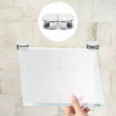  4 Pcs Glass Clip Aluminum Furniture Bracket Wall Mounted Shelves Shelf Supports • £9.78