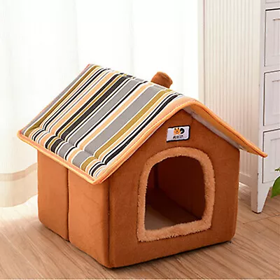 Dog Cat House Kennel Insulation Soft Dog Cat Bed Plush Cat Puppy Cave Detachable • $33.24