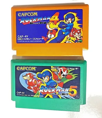 Lot Of 2 Rockman 4 & 5 Set FC NES Nintendo Japan Mega Man • $22