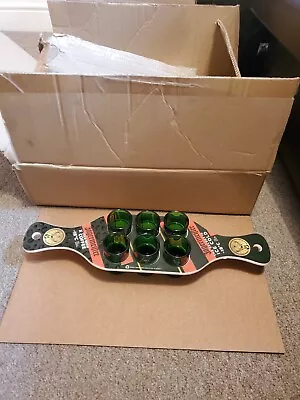 Jagermeister Shot Glasses And Paddle- 6 Glasses With Holder- Great Gift/ Bar Add • £14.99