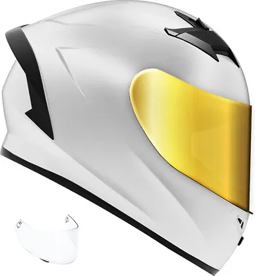 Full Face GDM Venom Motorcycle Helmet DOT White + SHIELD OPTIONS • $129.95