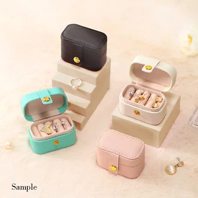$5.82 • Buy Portable Mini Jewelry Box Organizer PU Leather Jewelry Storage Case Travel 