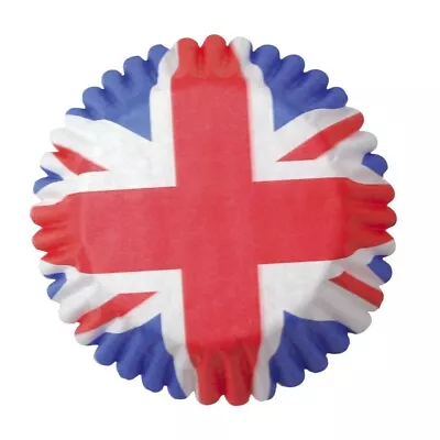 Pack Of 54 Union Jack Baking Cupcake Fairy Cup Cake Cases Cake Decorations • £4.99