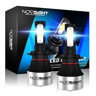 Nighteye/NOVSIGHT 72W 9000LM H7 LED Headlight Bulbs 6500K Replace Xenon Halogen • $35.98