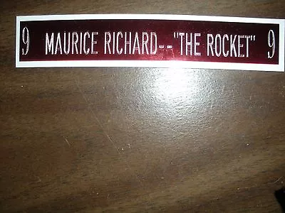 Maurice Richard Nameplate For Signed Puck Display/jersey Case/photo • $6.95