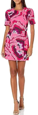 French Connection Raspberry Sorbet Short Sleeve Mini Dress Floral Pink P/M/L New • $36