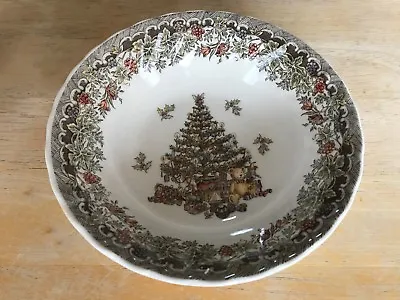 Seasons Greetings Queens Myott Christmas Tree Multi-colored 6 1/2  Cereal Bowl • $5.99