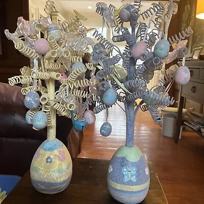 A Pair Of Vintage Easter Egg Trees Home Holiday Decor 18” • $39.99