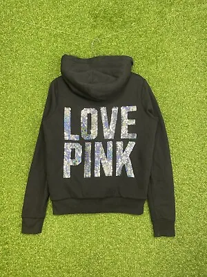 Victoria’s Secret Love Pink Fur Lined Jacket Brow Womens Size Medium M Hoodie • $79.99
