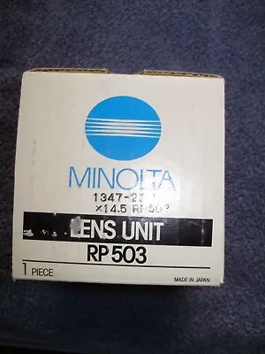 MINOLTA RP503 MICROFILM/MICROFICHE READER PRINTER 14.5X LENS W/PRISM  (NICE) • $95
