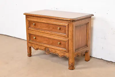 Heritage French Provincial Louis XV Carved Walnut Commode Or Nightstand Circa 1 • $895