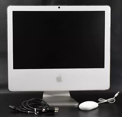 Vtg Apple IMac All-In-One White Desktop Computer G5 W/Cable & OEM Mouse As Is • $184.95