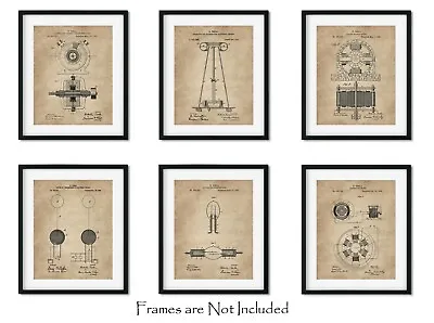 Science Wall Art 6 Nikola Tesla Patent Prints 8 X10  Physics Engineering Gifts • $19.95