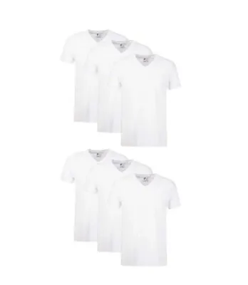 $34.99 • Buy Mens 6 Pack Hanes White Tagless V-Neck T-Shirts Size 3XL NEW