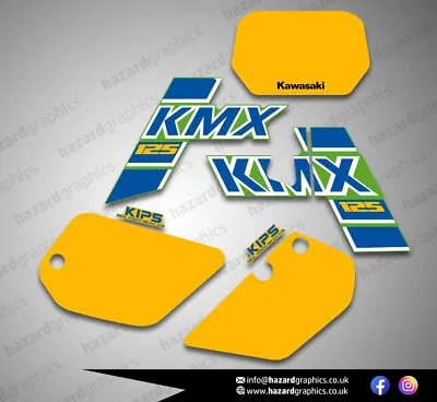 KAWASAKI Kmx 125 Graphics Sticker Decal Set - Green Model - Single Shroud (1986) • £59.99