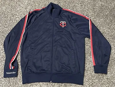 Mitchell & Ness MINNESOTA TWINS Full Zip Jacket Men's XL Pockets MLB Blue • $35