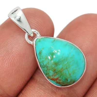 Composite Kingman Blue Mohave Turquoise 925 Silver Pendant Jewelry CP41421 • $17.99