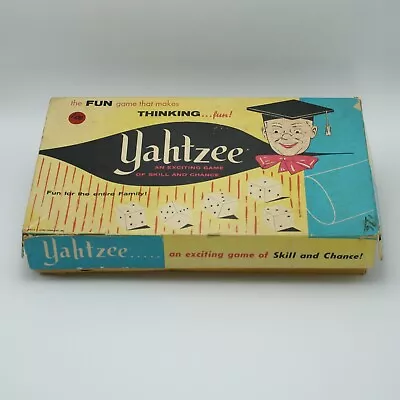 Vintage 1967 Yahtzee 1956 1961 1967 Lowe Game W Original Box Pencil Cup Scorepad • $29.99